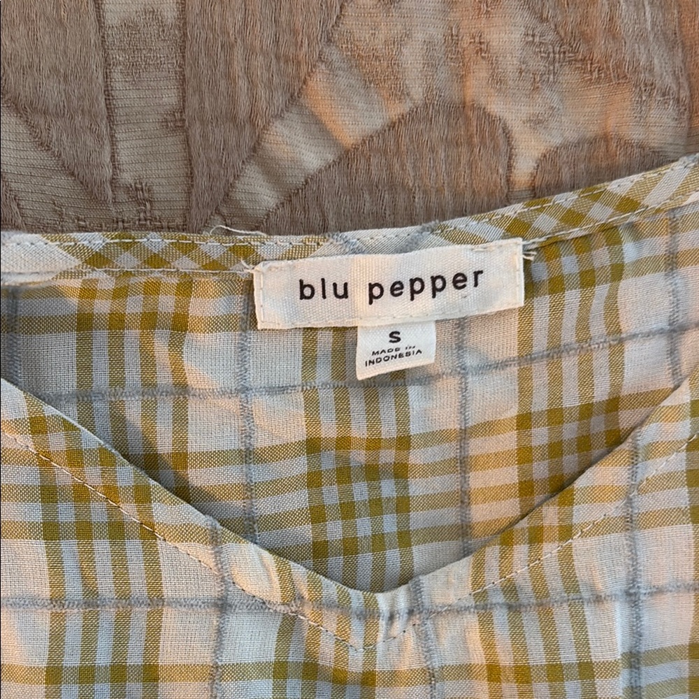 Blu Pepper Plaid Tank Top - Picture 3 of 3